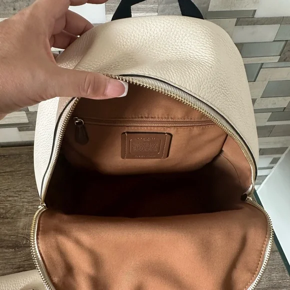 Coach Ivory Mini Backpack with Gold Accents / Bifold Wallet Included - Picture 5 of 16
